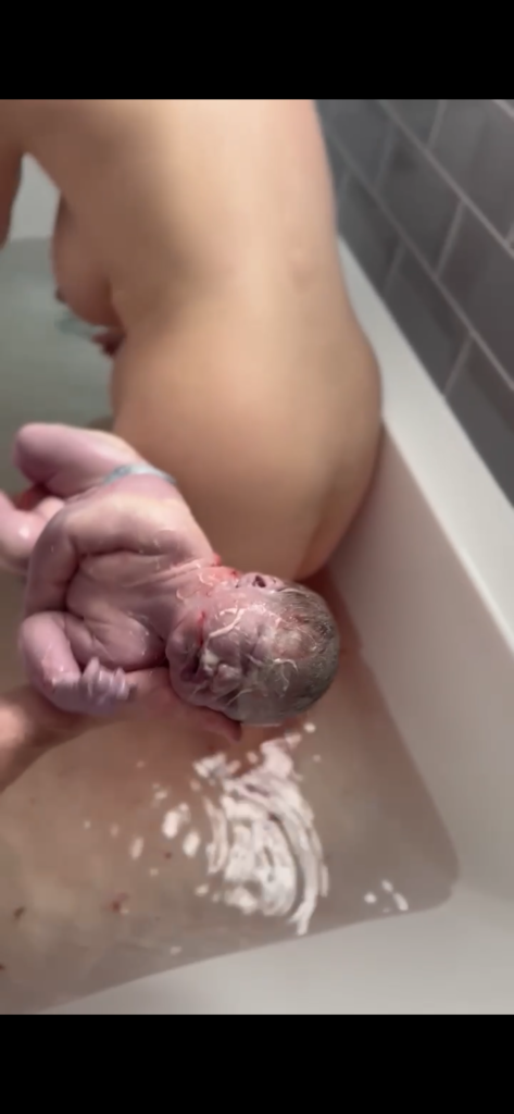 water birth at home with private midwife in Eastbourne Sussex