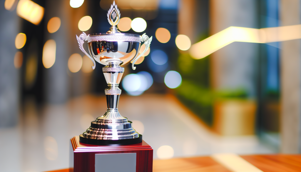 Custom designed trophy reflecting corporate excellence