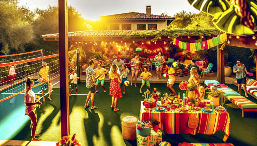 Summer kick-off party with themed decorations and outdoor activities
